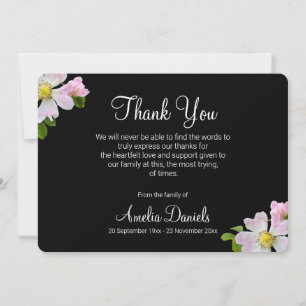 Pretty Wild Rose Funeral Thank You Card
