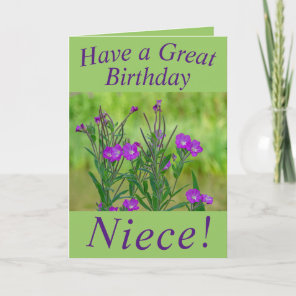 Pretty Wildflower Birthday Card for Niece