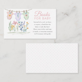 Pretty Wildflower Books for Baby Enclosure Card