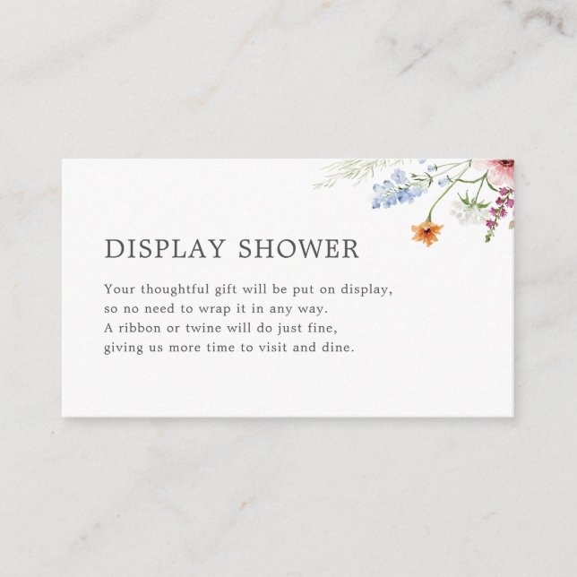 Pretty Wildflower Border Display Shower Enclosure Card (Front)