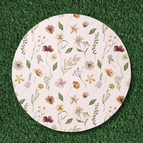 Pretty Wildflower Floral Botanical Pink Outdoor Rug