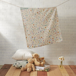 Pretty wildflower floral pattern baby blanket