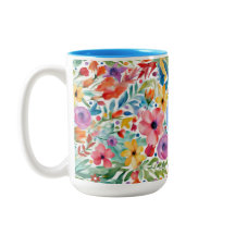 Pretty Wildflower Floral Pattern with Monogram