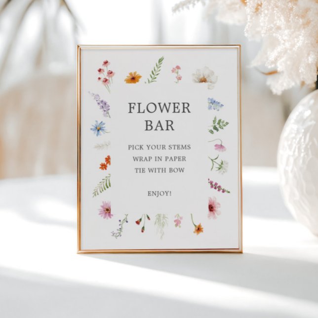 Pretty Wildflower Frame Flower Bar Sign (Creator Uploaded)