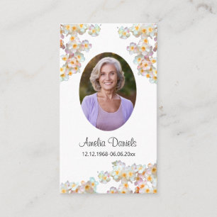 Pretty Wildflower Funeral Prayer Card