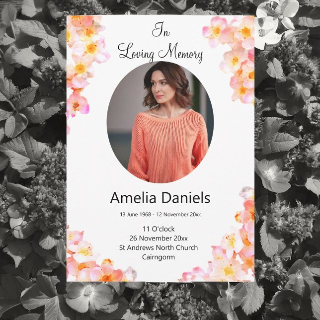  Pretty wildflower In loving Memory Funeral Card (Creator Uploaded)
