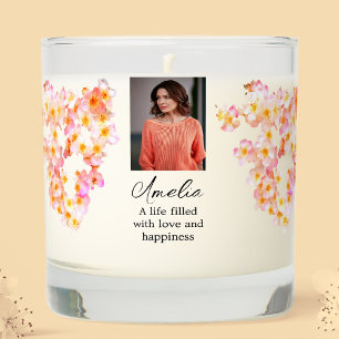 Pretty Wildflower in Loving Memory Photo Scented Candle