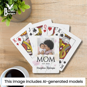Pretty Wildflower New Mom Established Poker Cards