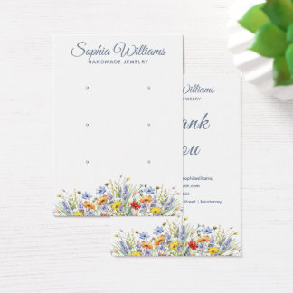 Pretty Wildflower Three Pairs Earring Display Card