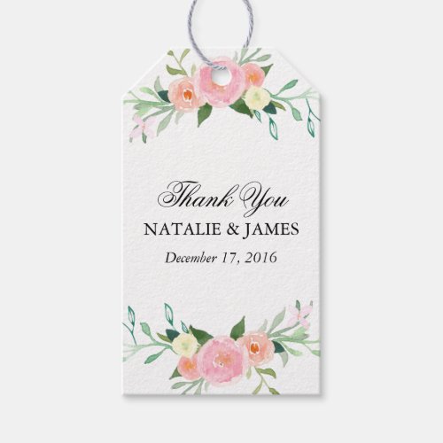 Pretty Wildflower Watercolor wedding gift tags