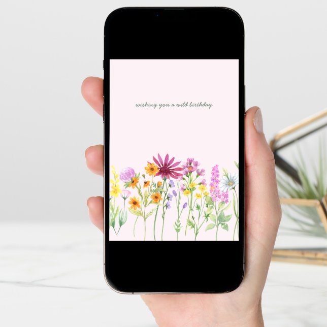 Pretty Wildflower Wild Birthday Card (Front Digital)