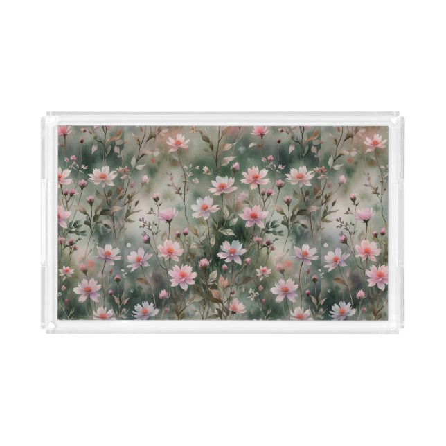 Pretty Wildflowers Acrylic Tray (Front)