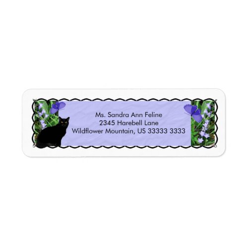 Pretty Wildflowers and Cat Return Address Labels