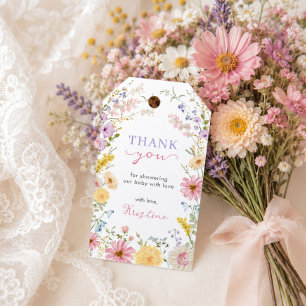 Pretty Wildflowers Baby in Bloom Baby Shower Gift Tags