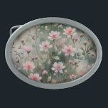 Pretty Wildflowers Belt Buckle<br><div class="desc">Nature image of small pink wildflowers</div>