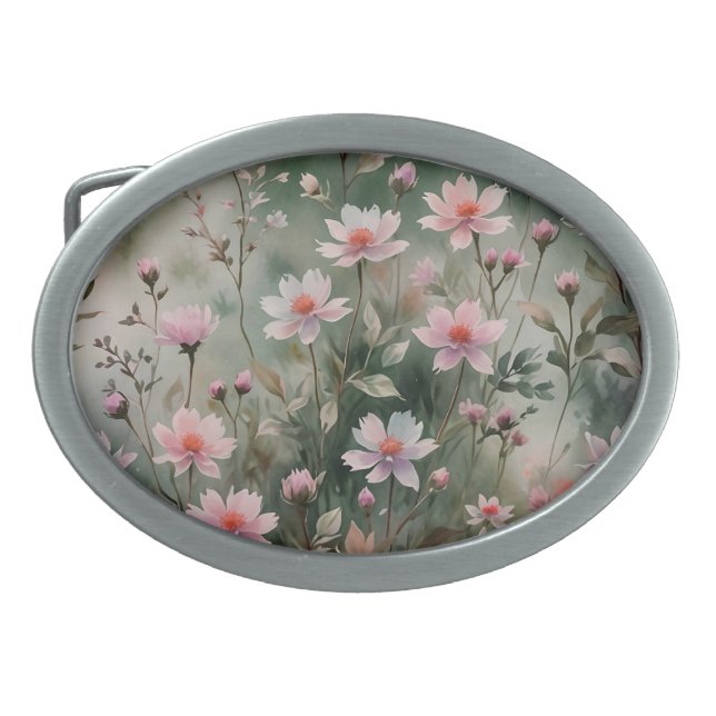 Pretty Wildflowers Belt Buckle (Front)