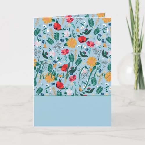 Pretty Wildflowers Botanical Blue Holiday Card