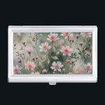 Pretty Wildflowers Business Card Case<br><div class="desc">Nature image of small pink wildflowers</div>