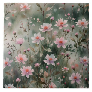 Pretty Wildflowers Ceramic Tile