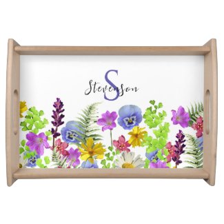 Pretty Wildflowers Custom Name and Monogram
