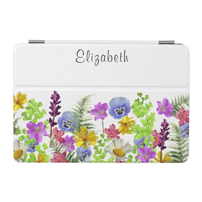 Pretty Wildflowers Custom Name  iPad Mini Cover (Horizontal)