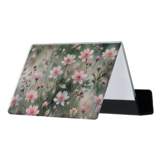 Pretty Wildflowers Desk Business Card Holder