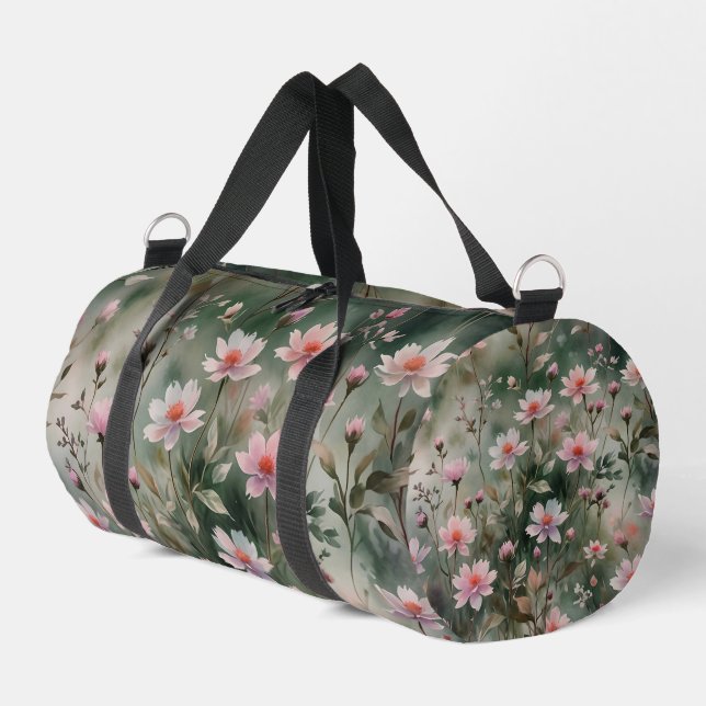 Pretty Wildflowers Duffle Bag (Left Corner)