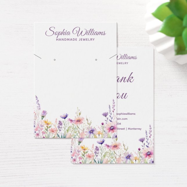 Pretty Wildflowers Earring & Necklace Display Card (Desk)