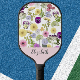 Pretty wildflowers feminine style gift for mom pickleball paddle