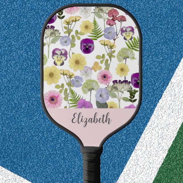 Pretty wildflowers feminine style gift for mom pickleball paddle (Creator Uploaded)