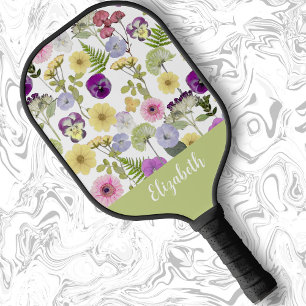 Pretty wildflowers feminine style gift for mom pickleball paddle