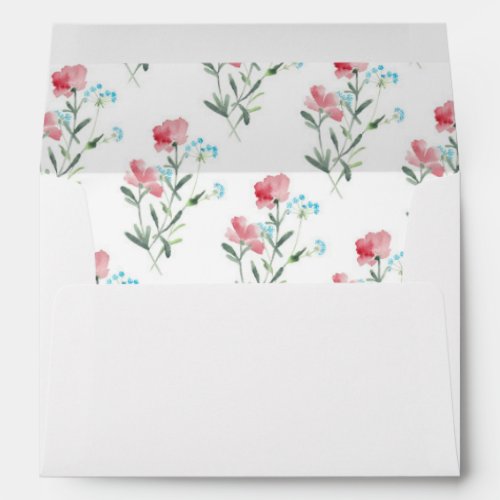 Pretty Wildflowers  Floral Lined Envelope