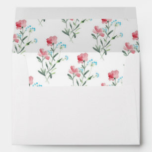 Pretty Wildflowers Floral Lined Envelope