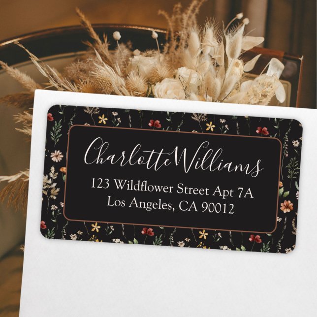 Pretty Wildflowers Floral Pattern Return Address Label (Creator Uploaded)
