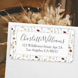 Pretty Wildflowers Floral Pattern Return Address Label