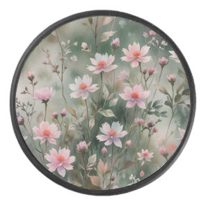 Pretty Wildflowers Hockey Puck