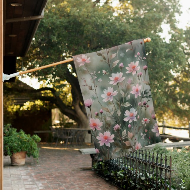 Pretty Wildflowers House Flag (In SItu)