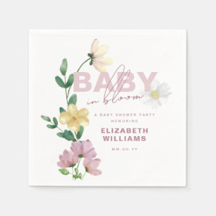 Pretty Wildflowers in Bloom Baby Shower Napkins