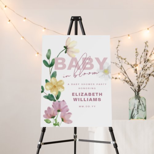 Pretty Wildflowers in Bloom Baby Shower Sign
