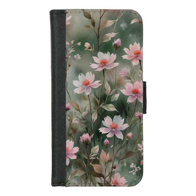 Pretty Wildflowers iPhone Wallet Case (Front)