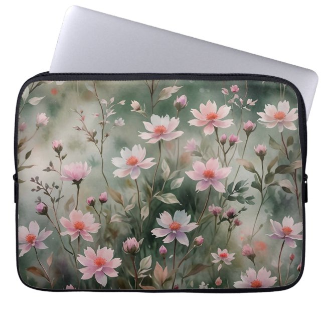 Pretty Wildflowers Laptop Sleeve (Front)