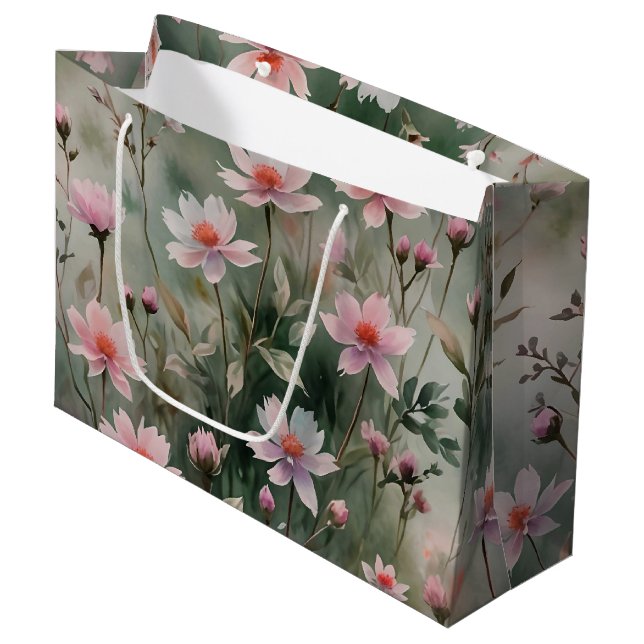 Pretty Wildflowers Large Gift Bag (Front Angled)