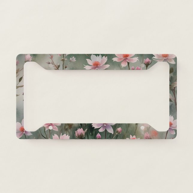 Pretty Wildflowers License Plate Frame (Front)