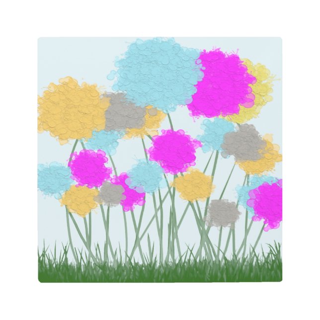 Pretty Wildflowers Metal Print (Front)