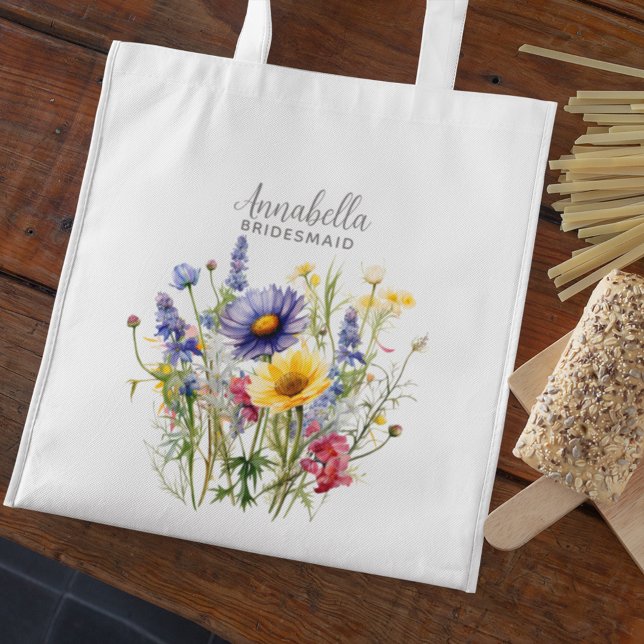 Pretty Wildflowers Monogram Bridesmaid Bag (Creator Uploaded)