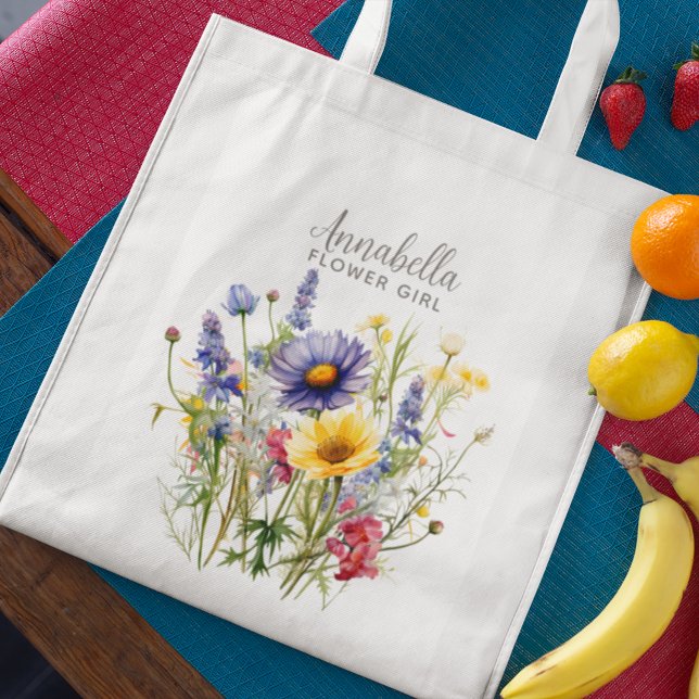 Pretty Wildflowers Monogram Flower Girl Bag (Creator Uploaded)