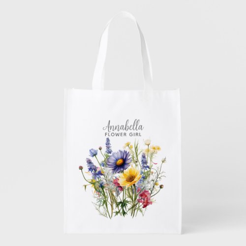 Pretty Wildflowers Monogram Wedding Accessory Bag