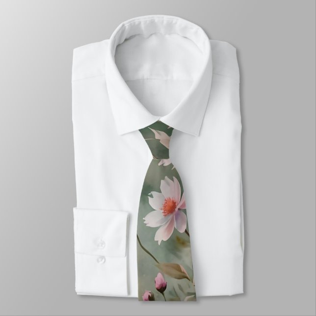 Pretty Wildflowers Neck Tie (Tied)