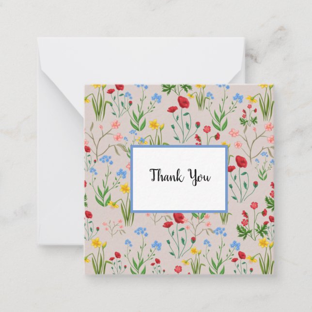 Pretty Wildflowers Note Card (Front)