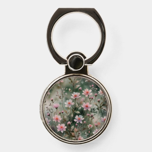 Pretty Wildflowers Phone Ring Stand (Front)